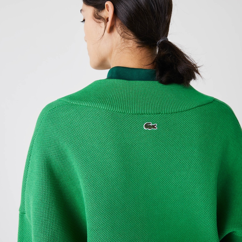 Suéteres Lacoste Feminino Verdes LIVE V-Neck Emblem GG0-33433K4