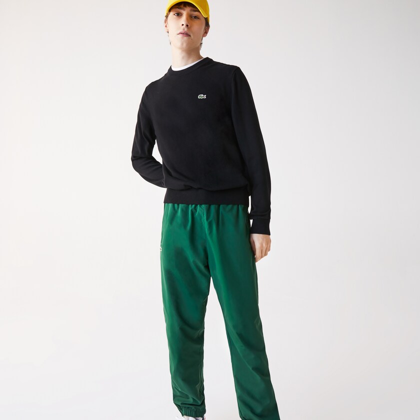 Suéteres Lacoste Masculino Pretas Organic Cotton Crew Neck RJ3-20692E2