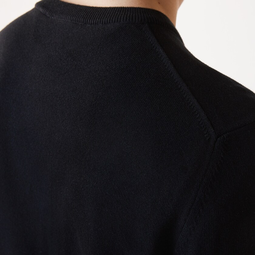 Suéteres Lacoste Masculino Pretas Organic Cotton Crew Neck RJ3-20692E2