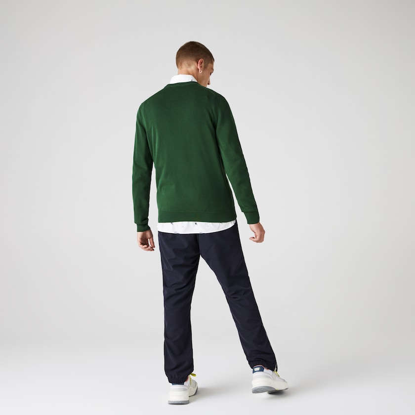 Suéteres Lacoste Masculino Verdes Organic Cotton Crew Neck KQ8-35683B2