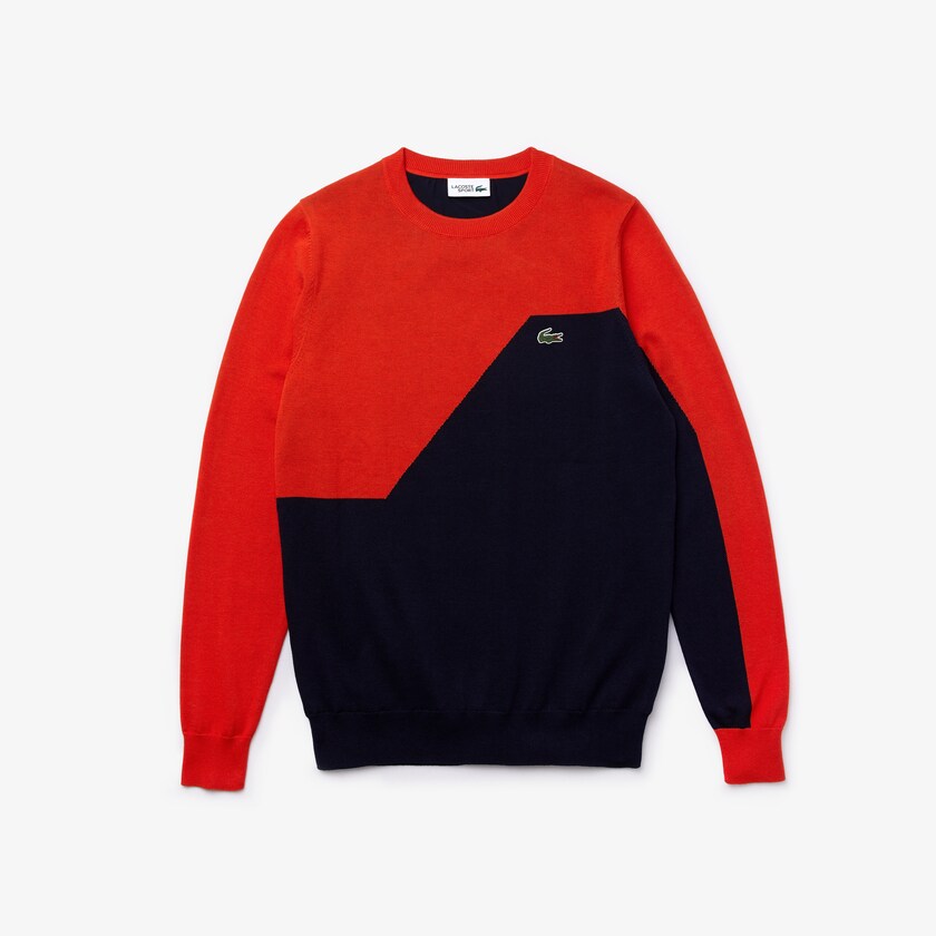 Suéteres Lacoste Masculino Vermelhas Azul Marinho Azuis SPORT Breathable Knit Crew Neck Golf TA5-49684Q1