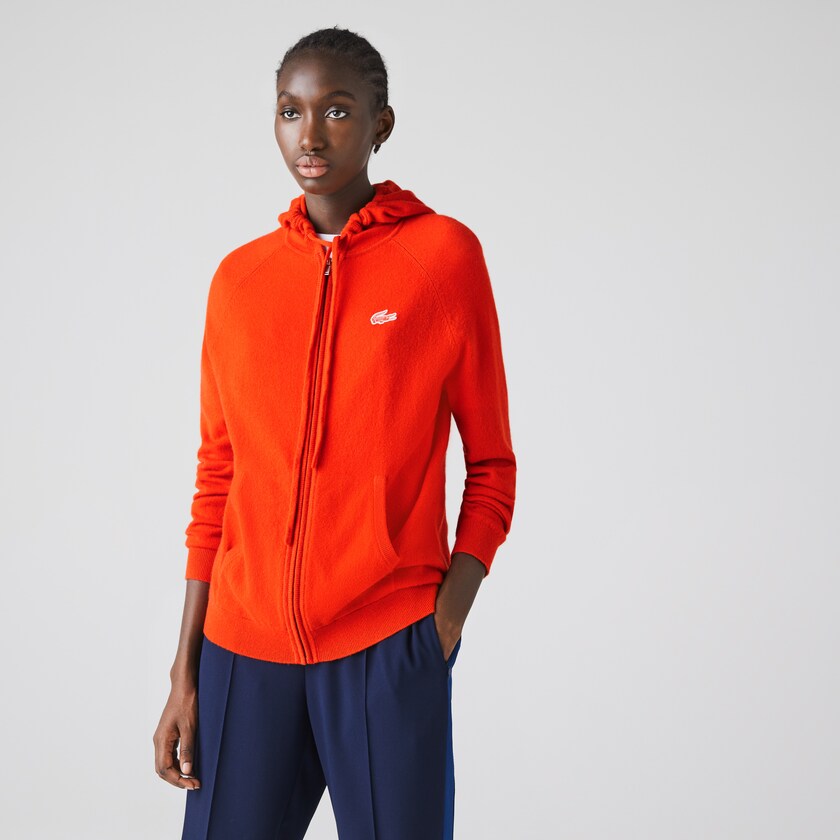 Suéteres Lacoste Feminino Vermelhas SPORT Recycled Cashmere Zip VZ8-64996L7