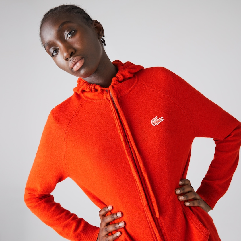 Suéteres Lacoste Feminino Vermelhas SPORT Recycled Cashmere Zip VZ8-64996L7