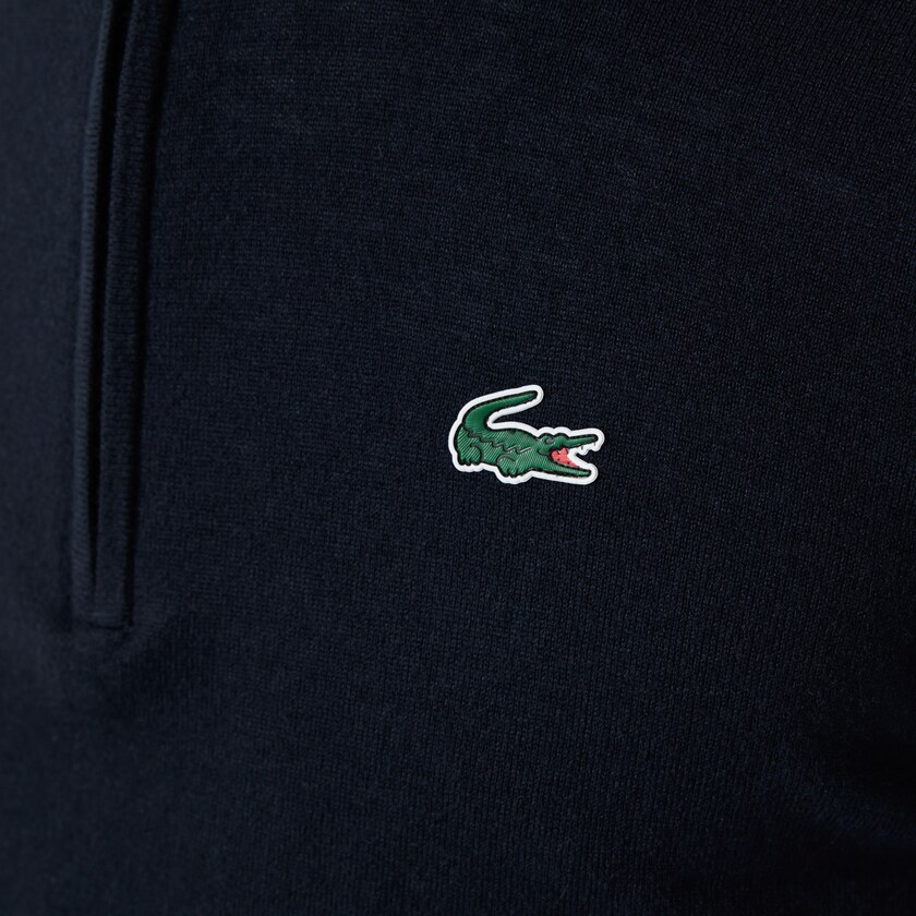 Suéteres Lacoste Masculino Azul Marinho Azuis SPORT Solid Breathable Knit Zip Collar Golf IQ2-97269O7