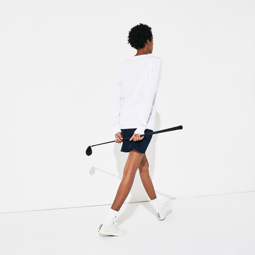 Suéteres Lacoste Feminino Branco SPORT V-neck FP5-32673S4