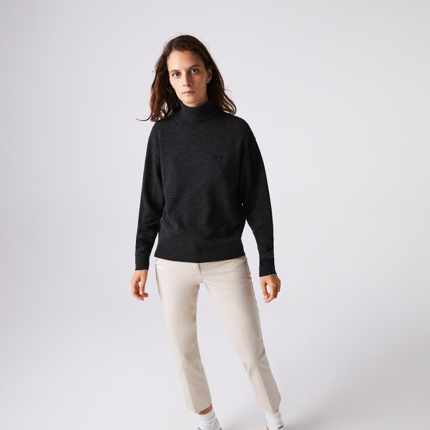 Suéteres Lacoste Feminino Cinzentas Turtleneck Wool IW3-28862T5