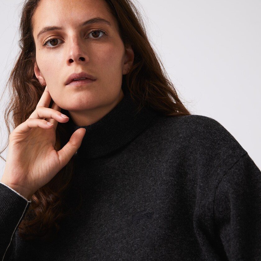 Suéteres Lacoste Feminino Cinzentas Turtleneck Wool IW3-28862T5