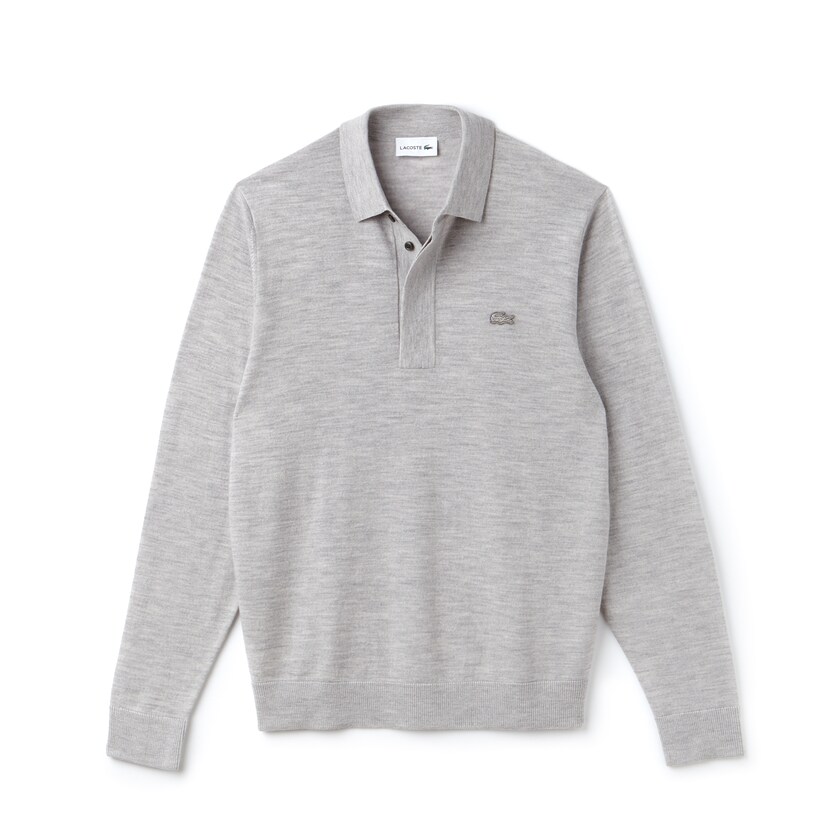 Suéteres Lacoste Masculino Cinzentas Wool Jersey OB7-98229Y2
