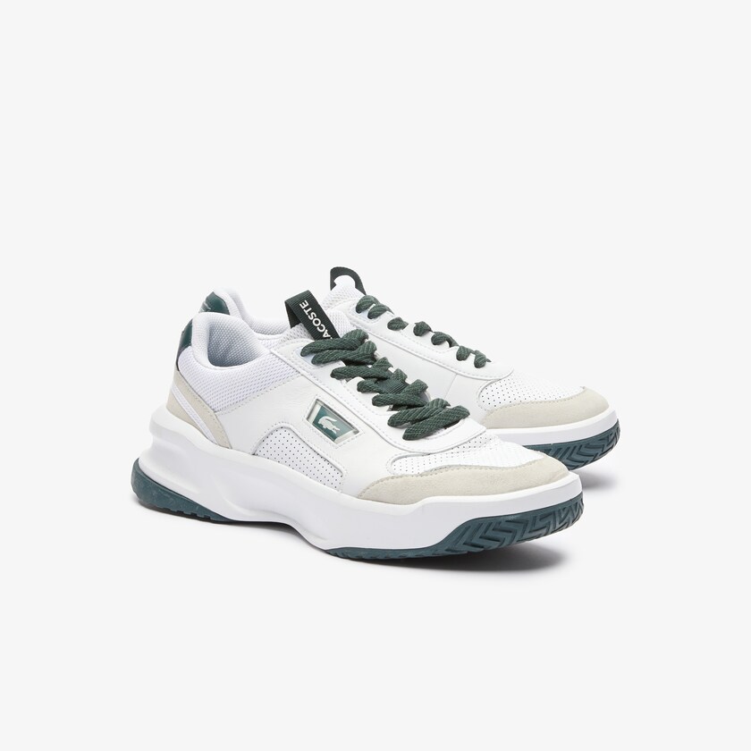 Tenis Lacoste Masculino Branco Verdes Escuro Ace Lift Colourblock Leather Reflective TS1-88028C0