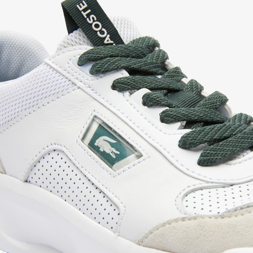 Tenis Lacoste Masculino Branco Verdes Escuro Ace Lift Colourblock Leather Reflective TS1-88028C0