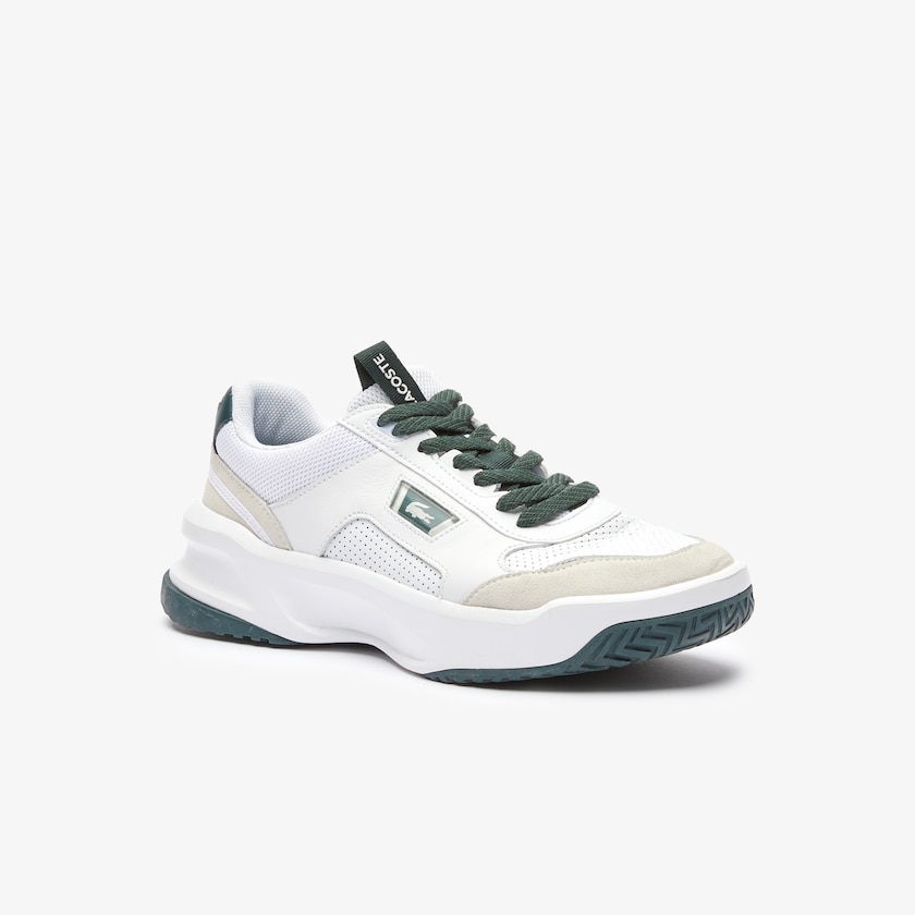 Tenis Lacoste Masculino Branco Verdes Escuro Ace Lift Colourblock Leather Reflective TS1-88028C0