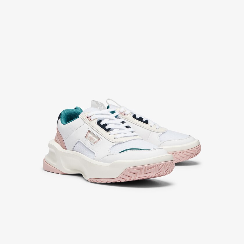 Tenis Lacoste Feminino Branco Rosa Ace Lift Leather NA1-58645R0