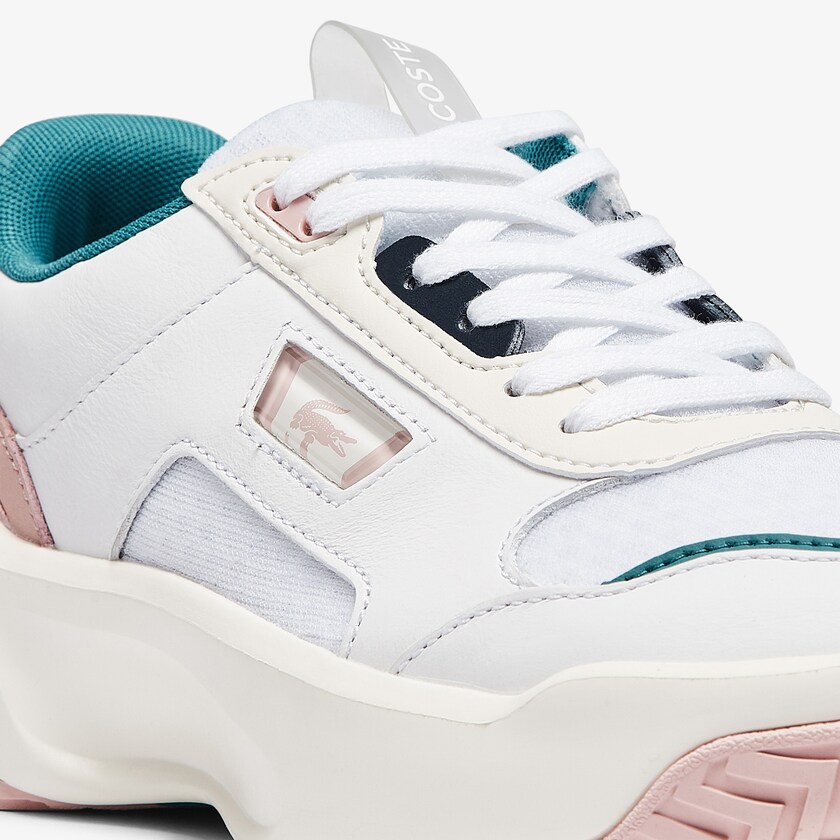 Tenis Lacoste Feminino Branco Rosa Ace Lift Leather NA1-58645R0