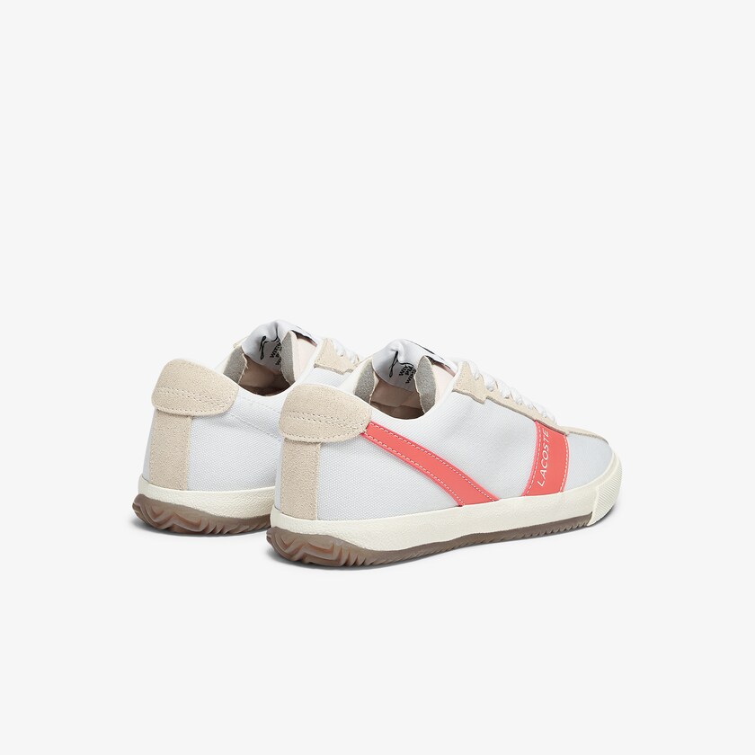 Tenis Lacoste Feminino Branco Bege Ball Net Canvas and Suede MC1-87408S6