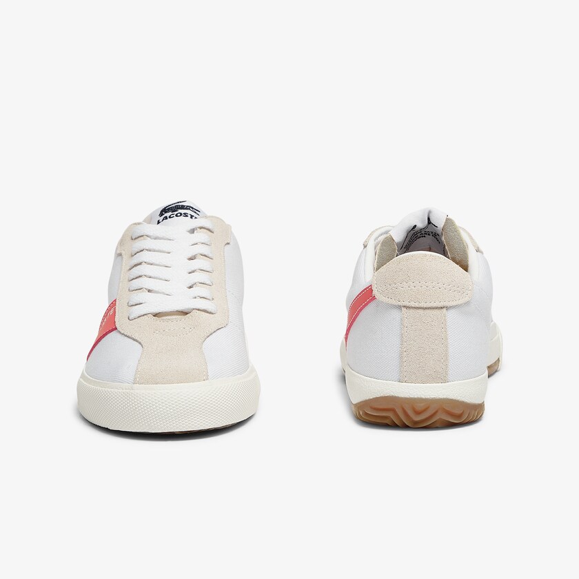 Tenis Lacoste Feminino Branco Bege Ball Net Canvas and Suede MC1-87408S6