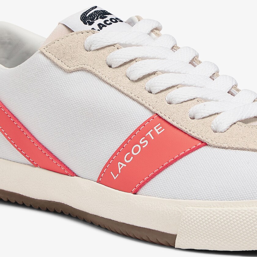 Tenis Lacoste Feminino Branco Bege Ball Net Canvas and Suede MC1-87408S6