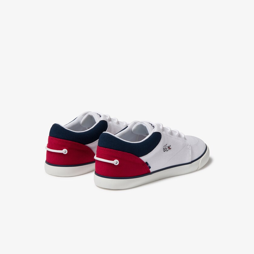 Tenis Lacoste Masculino Branco Azul Marinho Vermelhas Bayliss Canvas MC8-35053F9