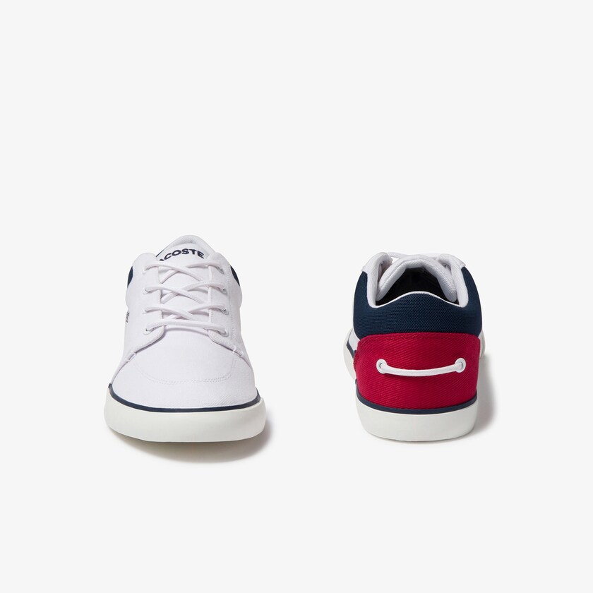 Tenis Lacoste Masculino Branco Azul Marinho Vermelhas Bayliss Canvas MC8-35053F9