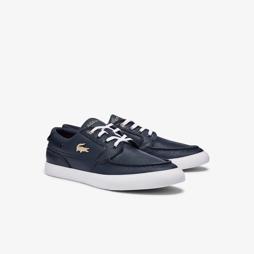 Tenis Lacoste Masculino Azul Marinho Branco Bayliss Deck Leather EB0-30943I2