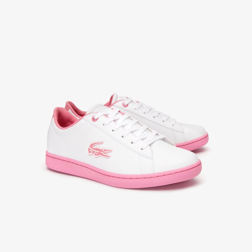 Tenis Lacoste Criança Branco Rosa Carnaby Evo Lace-up Synthetic KS1-45234F1