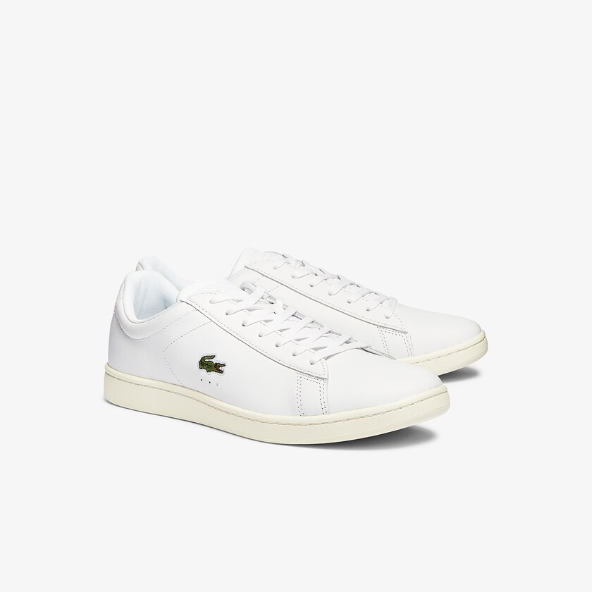 Tenis Lacoste Masculino Branco Cinzentas Carnaby Evo Leather Accent KP5-27732Y2