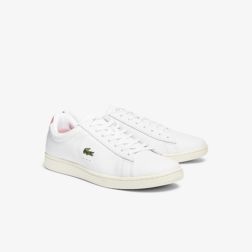 Tenis Lacoste Masculino Branco Bege Carnaby Evo Leather Accent GR0-43964Q2