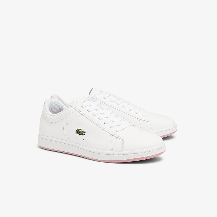Tenis Lacoste Feminino Branco Rosa Carnaby Evo Leather MX3-98529F0