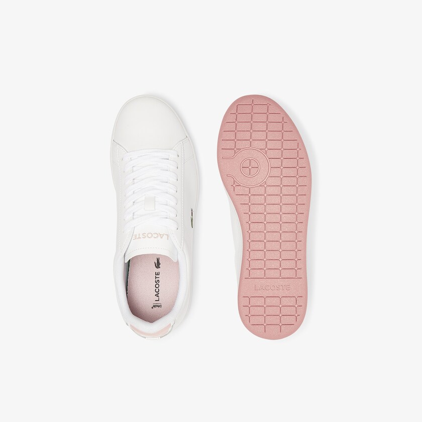 Tenis Lacoste Feminino Branco Rosa Carnaby Evo Leather MX3-98529F0