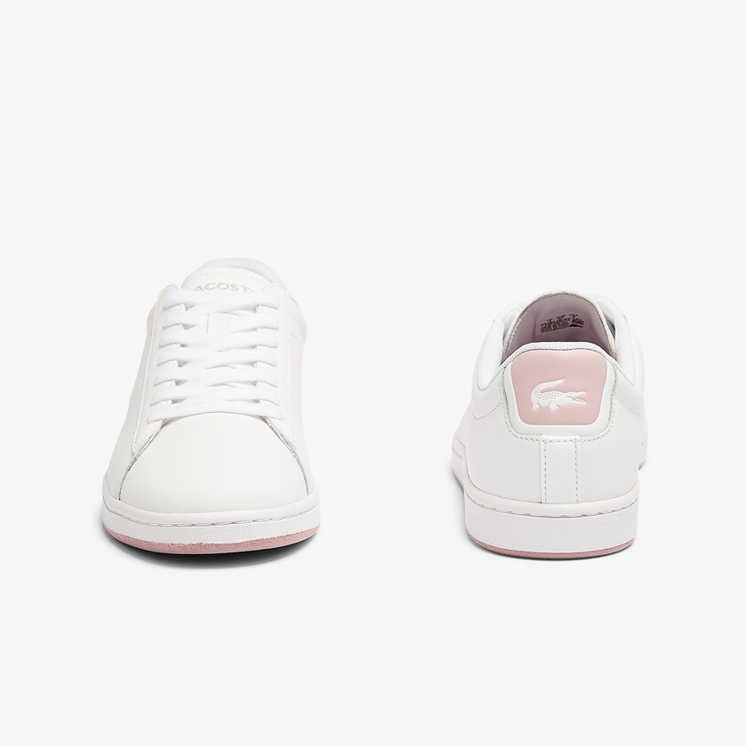Tenis Lacoste Feminino Branco Rosa Carnaby Evo Leather MX3-98529F0