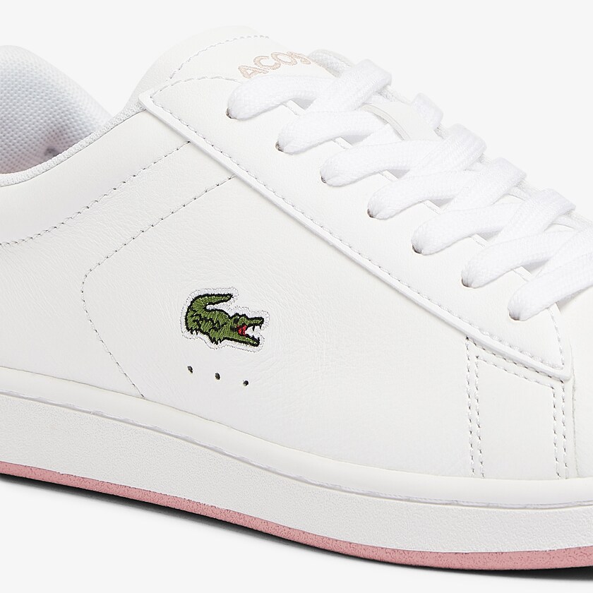 Tenis Lacoste Feminino Branco Rosa Carnaby Evo Leather MX3-98529F0