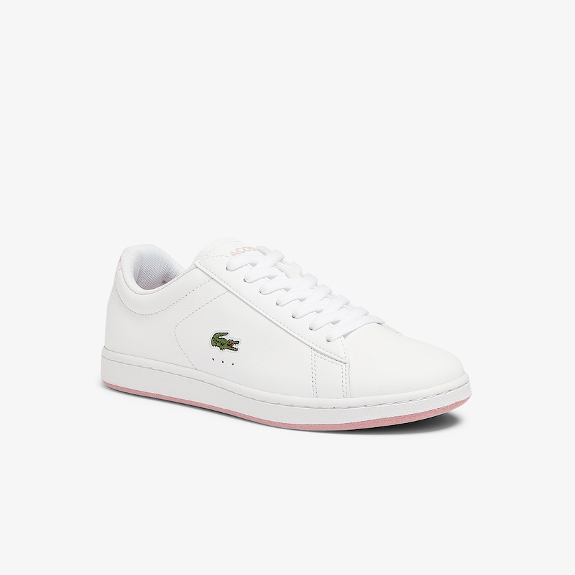 Tenis Lacoste Feminino Branco Rosa Carnaby Evo Leather MX3-98529F0