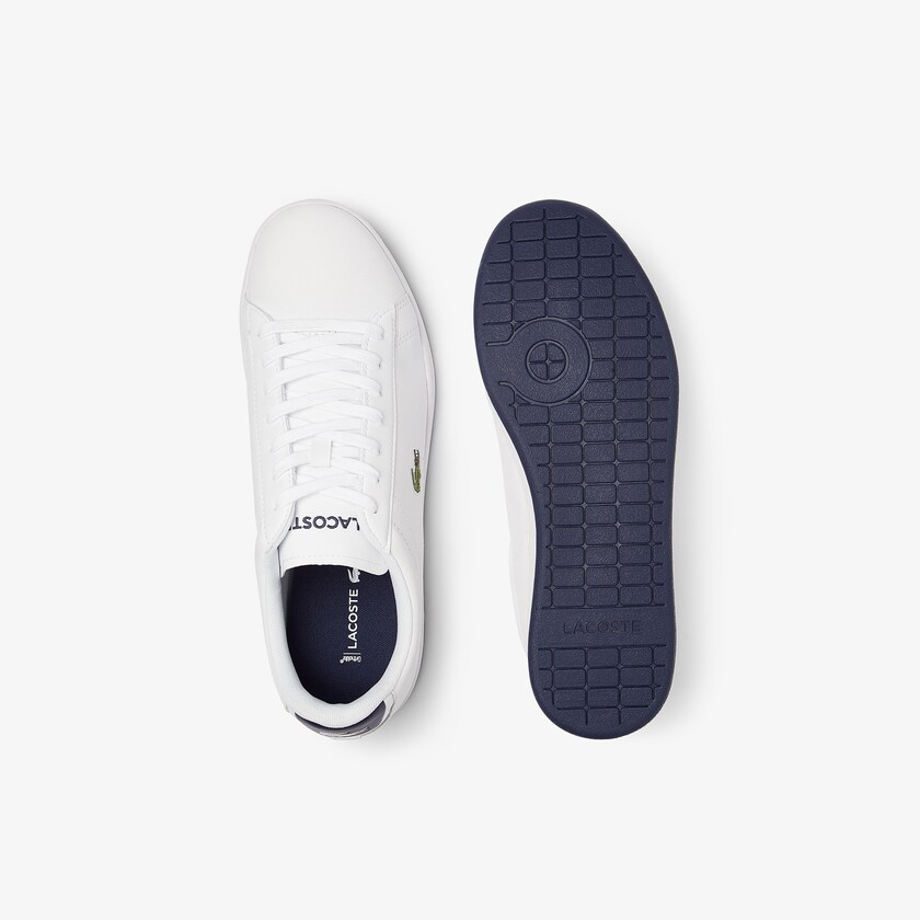 Tenis Lacoste Masculino Branco Azul Marinho Carnaby Evo Leather BG0-15201B9