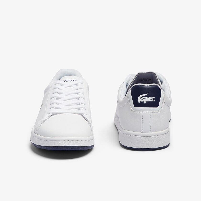 Tenis Lacoste Masculino Branco Azul Marinho Carnaby Evo Leather BG0-15201B9