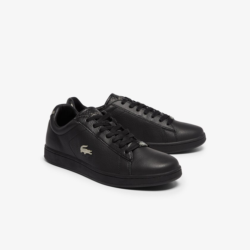 Tenis Lacoste Masculino Pretas Pretas Carnaby Evo Leather Platinum XN8-96849M1