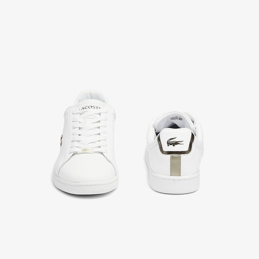 Tenis Lacoste Masculino Branco Branco Carnaby Evo Leather Platinum HW8-00070K9