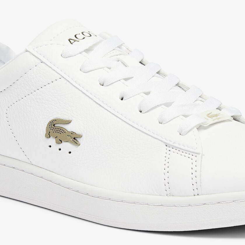 Tenis Lacoste Masculino Branco Branco Carnaby Evo Leather Platinum HW8-00070K9