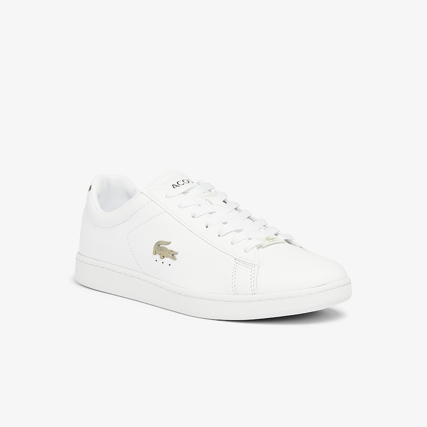 Tenis Lacoste Masculino Branco Branco Carnaby Evo Leather Platinum HW8-00070K9