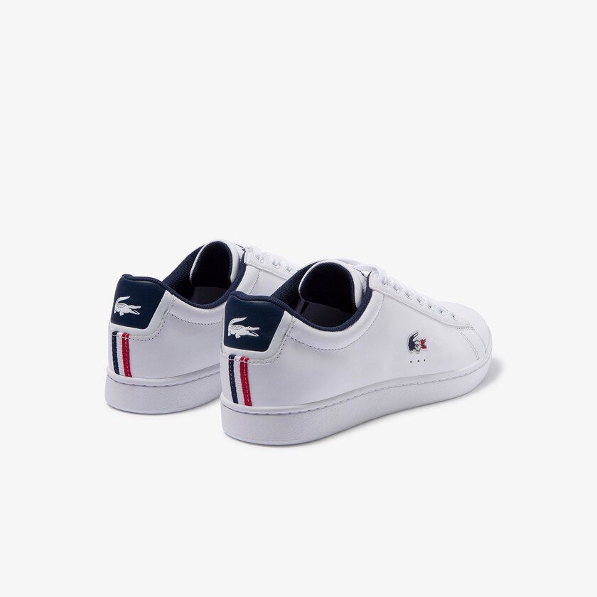 Tenis Lacoste Masculino Branco Azul Marinho Vermelhas Carnaby Evo Leather and Synthetic RX4-17131W7