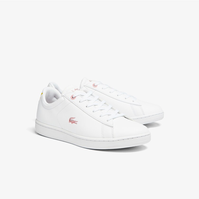 Tenis Lacoste Criança Branco Rosa Carnaby Evo Metallic Accent NV7-39113I0