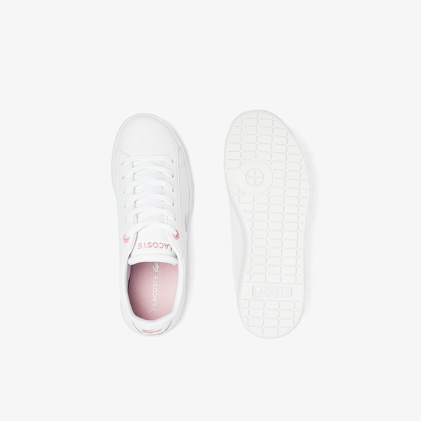 Tenis Lacoste Criança Branco Rosa Carnaby Evo Metallic Accent NV7-39113I0