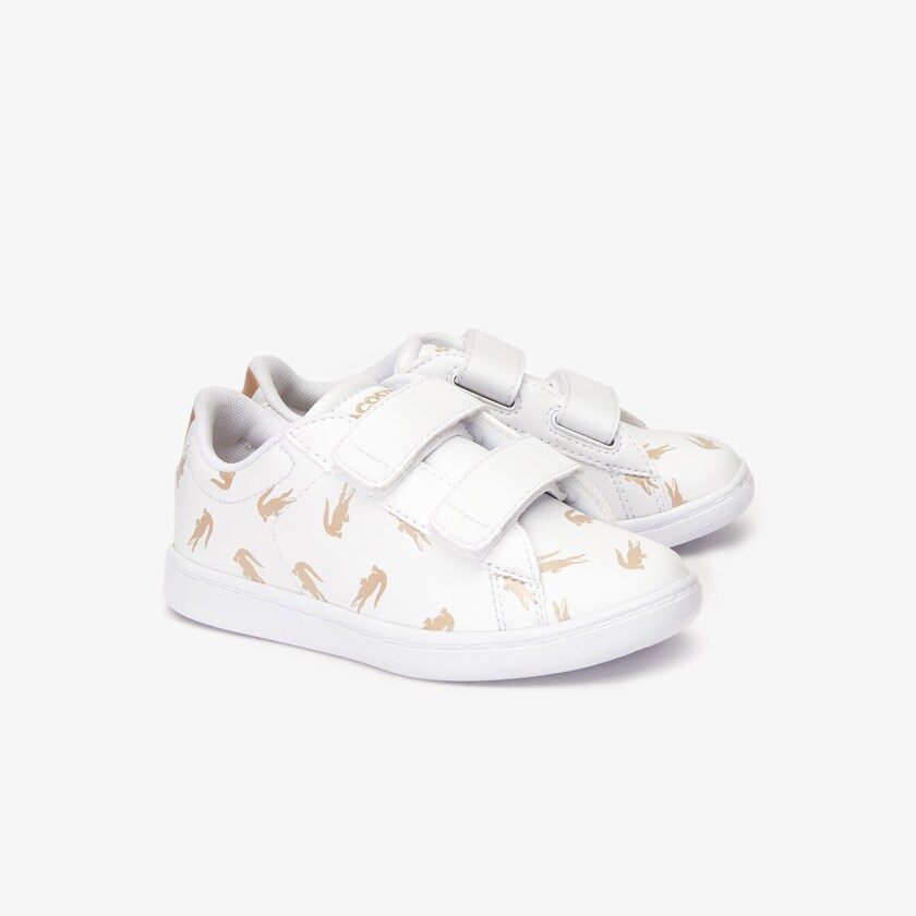 Tenis Lacoste Criança Branco Douradas Carnaby Evo Synthetic with Multi-Croc Prints EY2-81658U4