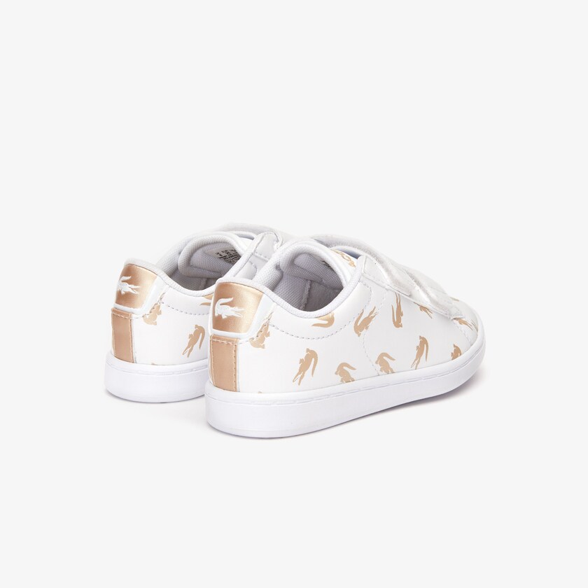 Tenis Lacoste Criança Branco Douradas Carnaby Evo Synthetic with Multi-Croc Prints EY2-81658U4