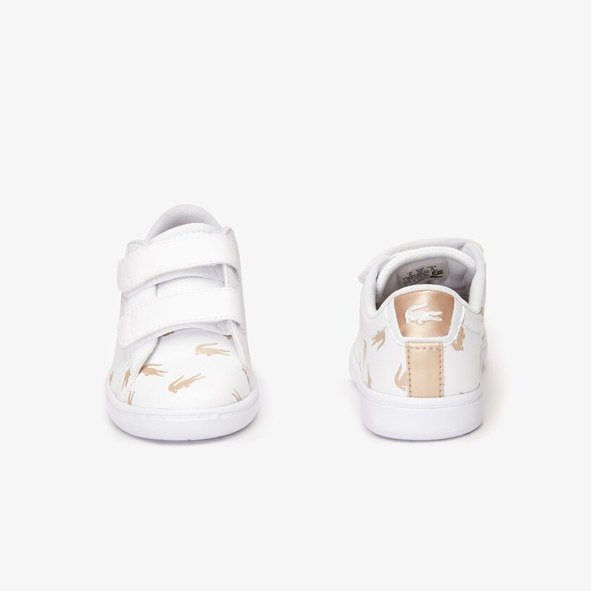 Tenis Lacoste Criança Branco Douradas Carnaby Evo Synthetic with Multi-Croc Prints EY2-81658U4