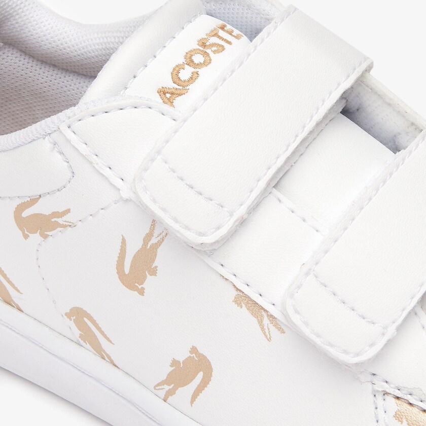 Tenis Lacoste Criança Branco Douradas Carnaby Evo Synthetic with Multi-Croc Prints EY2-81658U4