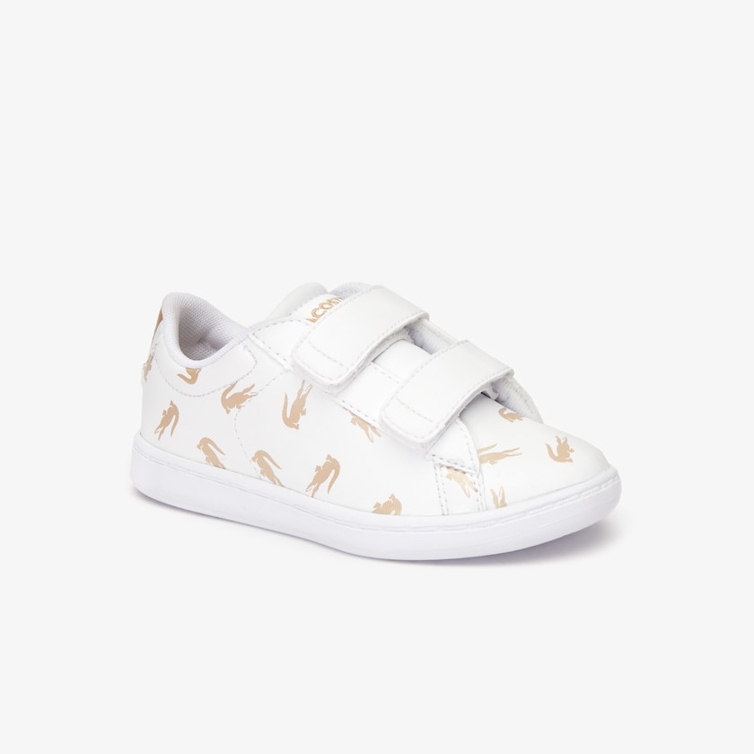 Tenis Lacoste Criança Branco Douradas Carnaby Evo Synthetic with Multi-Croc Prints EY2-81658U4