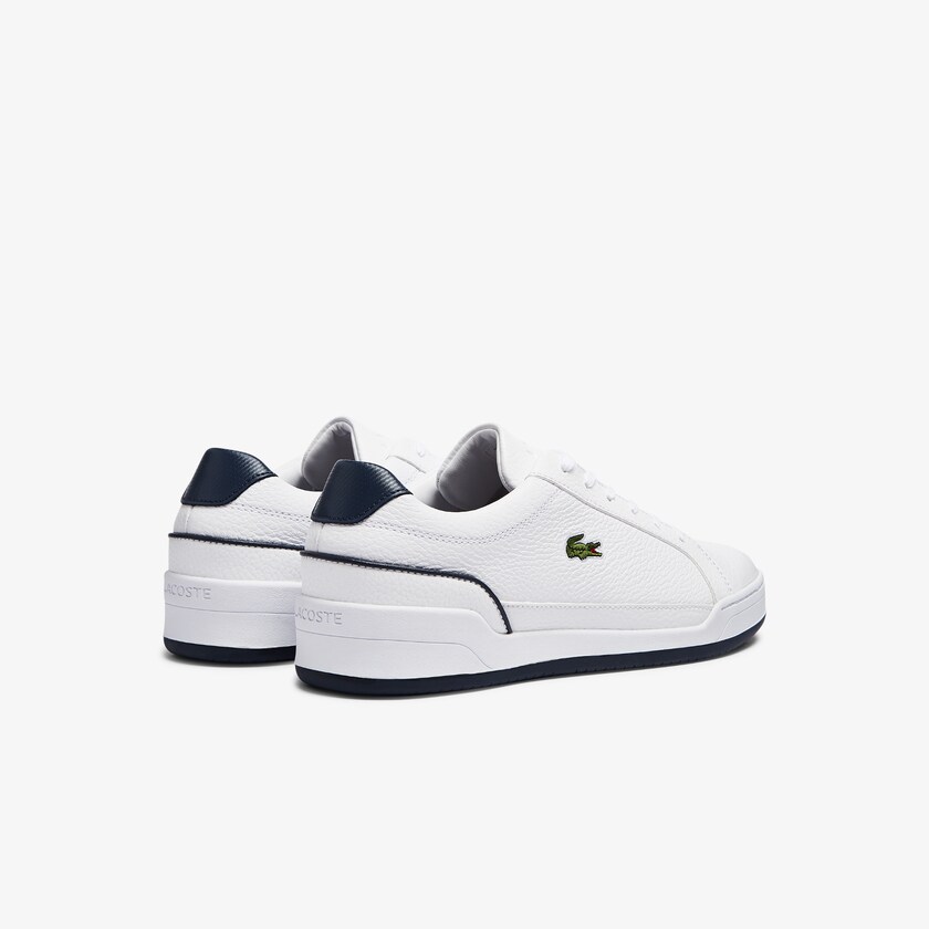 Tenis Lacoste Masculino Branco Azul Marinho Challenge Leather YW2-90389H2