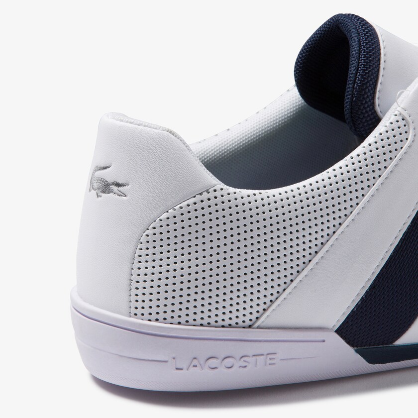 Tenis Lacoste Masculino Branco Azul Marinho Chaymon Club Leather and Mesh CM3-05880W7
