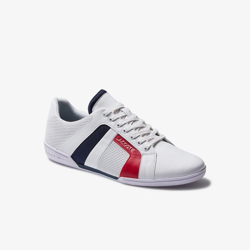 Tenis Lacoste Masculino Branco Azul Marinho Chaymon Club Leather and Mesh CM3-05880W7