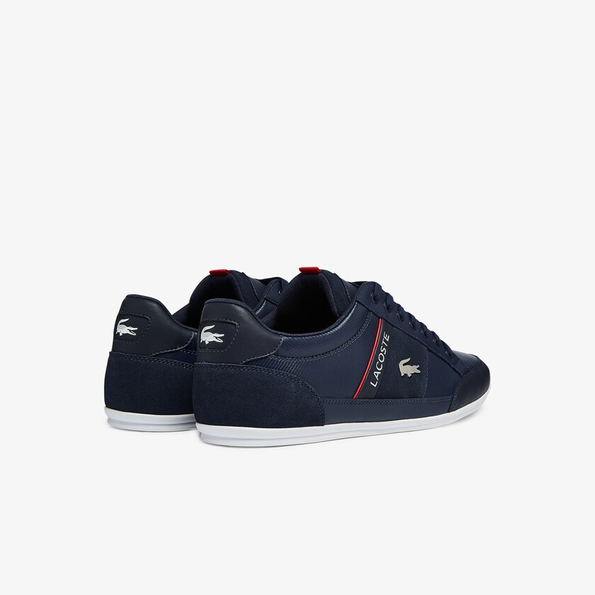 Tenis Lacoste Masculino Azul Marinho Branco Chaymon Leather and Suede EJ2-96639K1