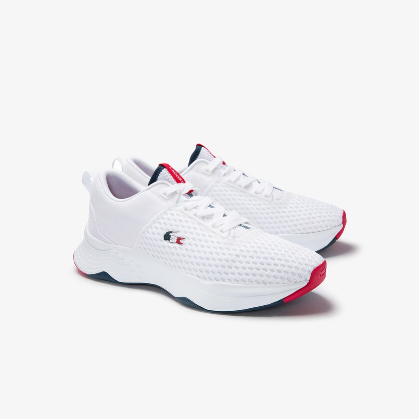 Tenis Lacoste Masculino Branco Azul Marinho Vermelhas Court-Drive Textured Textile EN3-22302G0